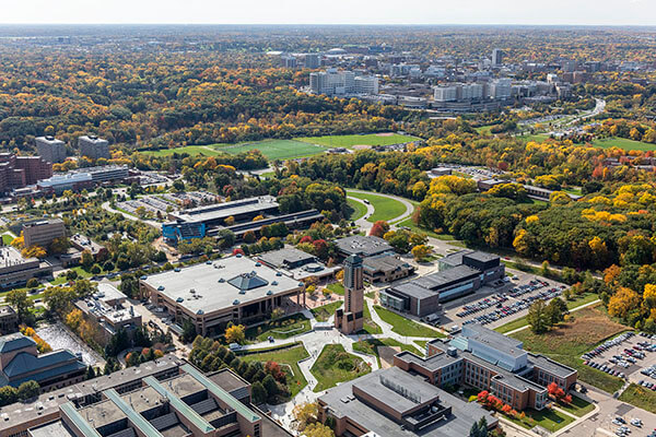 An aerial view of North Campus